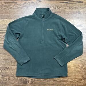 Marmot Pullover Mens Small Green Fleece Quarter Zip Mock Neck Hiking‎ Outdoor